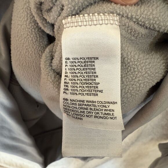 North Face Gray Gold‎ Hoodie Pullover Sweatshirt Pockets Sz L Please Read - Picture 9 of 14